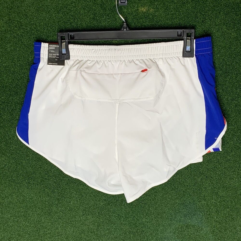 Sz M Adidas Adizero Retro 3" Running shorts White/ red/ Blue JD7319 Women’s - Picture 2 of 5